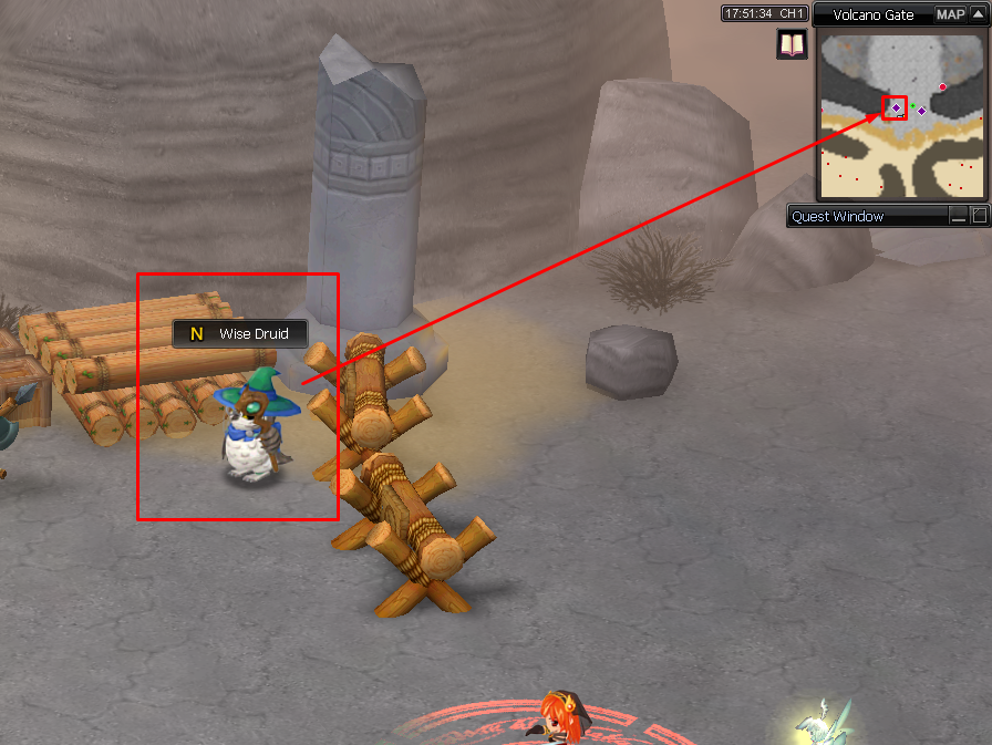 Volcano Gate druid location